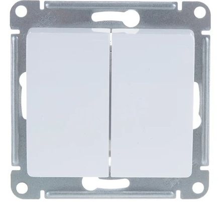 Выключатель двухклавишный Systeme Electric Glossa Бел 10А