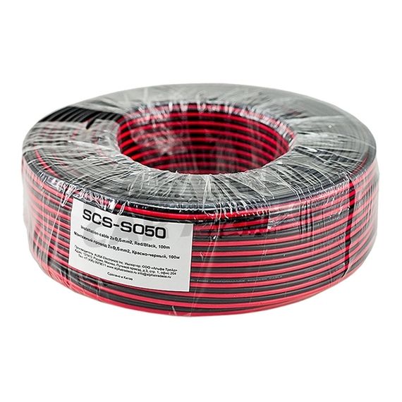 Монтажный кабель AURA SCS-S050 красн.-черн. (100)