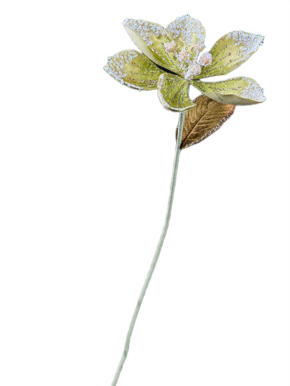 Цветок 41см ChristmasDeLuxe фисташковый