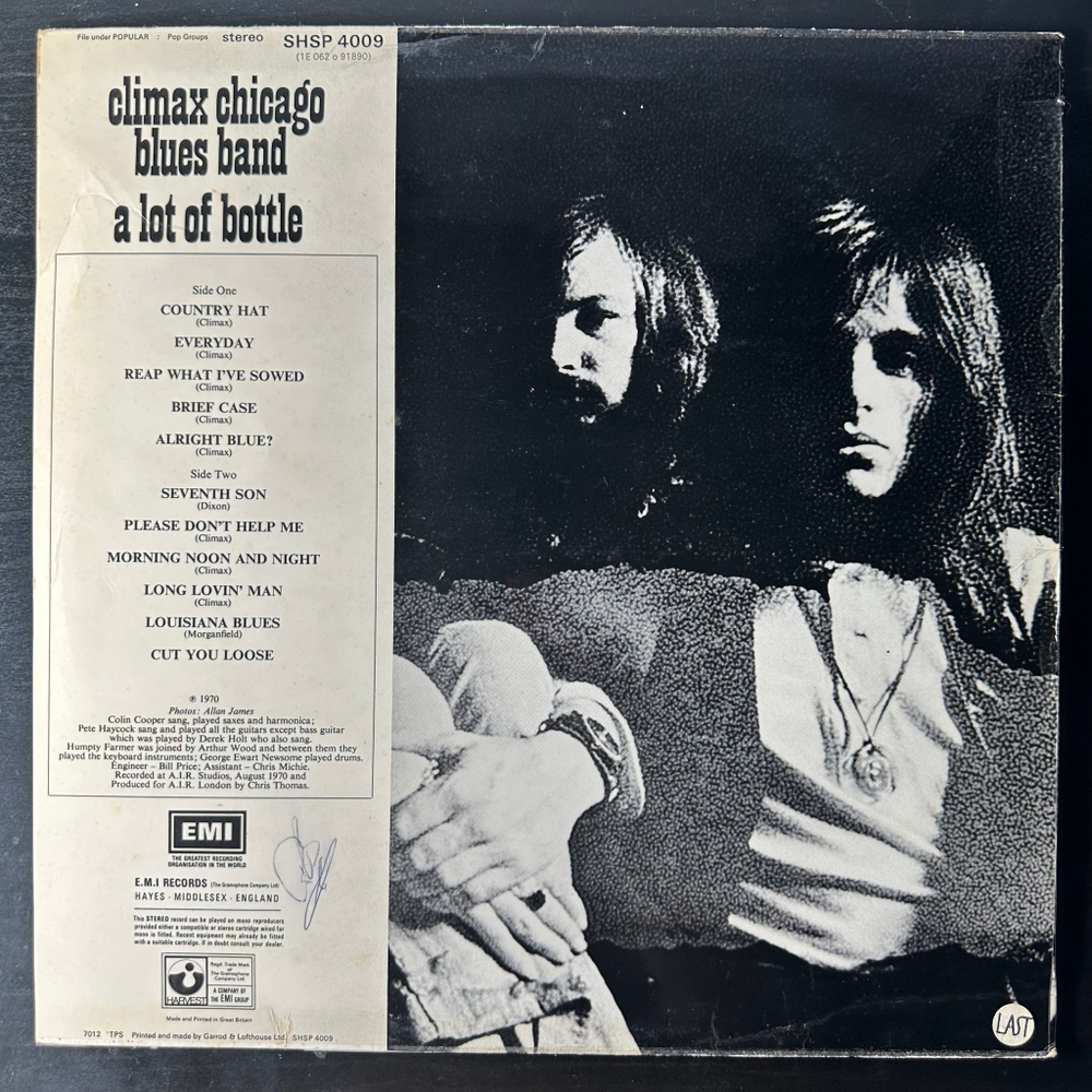 Climax Chicago Blues Band ‎– A Lot Of Bottle (Англия 1970г.)