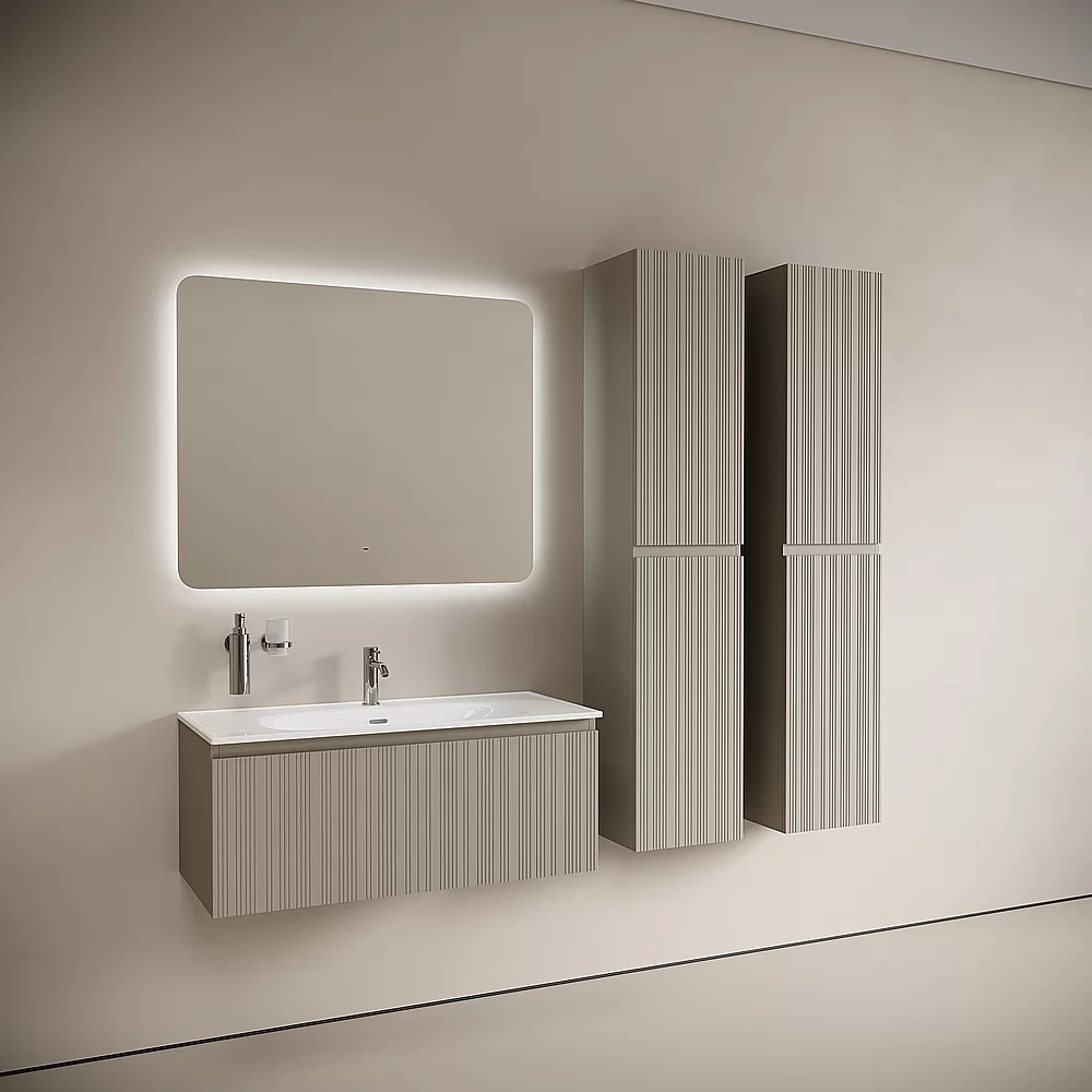 Тумба с раковиной Sancos CODE CD100GP/CN13003 100 серая платина