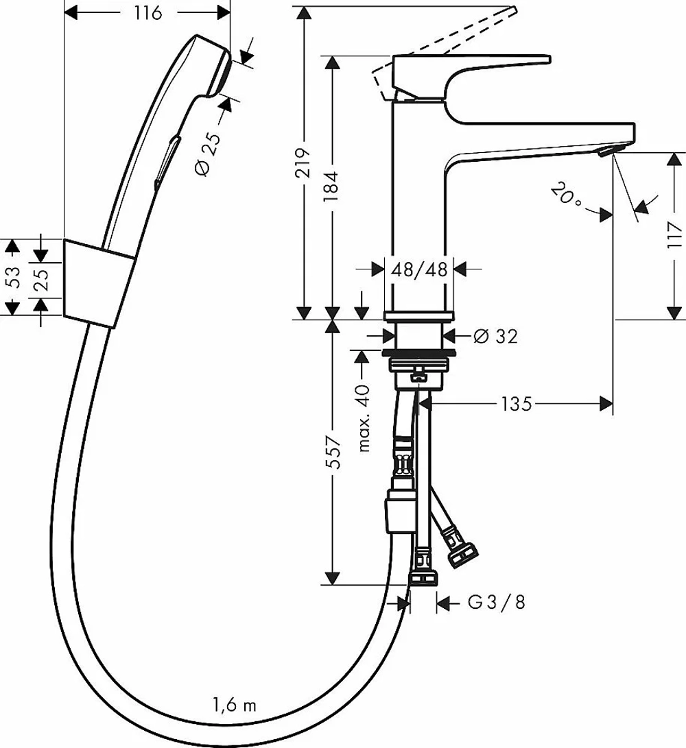 Смеситель для раковины Hansgrohe Metropol 110 32522000