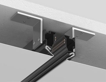 Шинопровод 3м для монтажа в натяжной ПВХ потолок системы крепления гарпун GL3349 BK чёрный Magnetic Standard 48V Ambrella