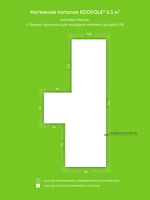 Натяжные потолки 2.2 м2, 5.3 м2