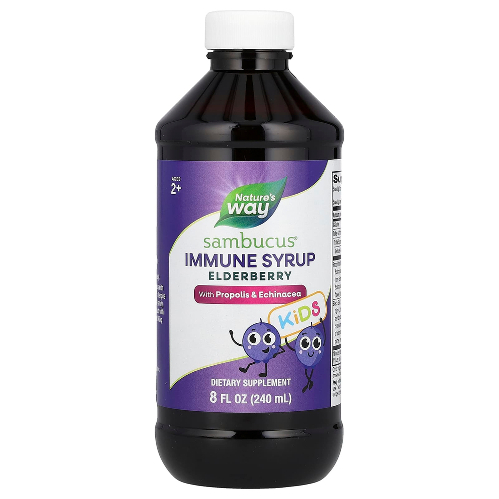 Nature's Way, Sambucus для детей, стандартизированный экстракт бузины, оригинальный сироп, 240 мл (8 жидк. унций)
