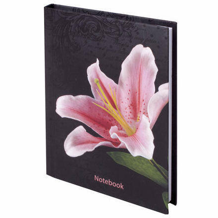 Блокнот МАЛЫЙ ФОРМАТ (110х147 мм) А6, 80 л., ламинированная обложка, выборочный лак, клетка, BRAUBERG, "Лилия", 123241