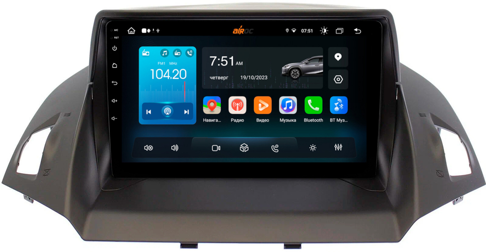 Магнитола для Ford Kuga 2011-2019 (рамка без зазоров) - Roximo RX-1716 Android 13, ТОП процессор, 8/128, SIM-слот