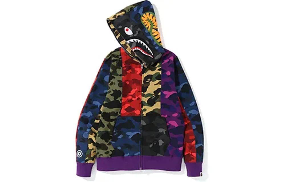 A Bathing Ape Mix Camo Crazy Shark Full Zip Худи