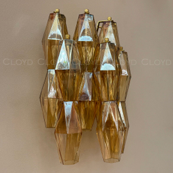 Бра Cloyd CALCUTTA W1 / выс. 37 см - латунь - янтарн.стекло (арт.20484)