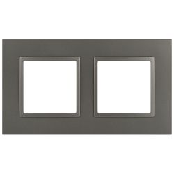 Рамка для розеток и выключателей ЭРА Elegance 14-5012-16 Classic, на 2 поста, титан