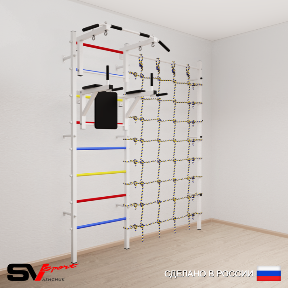 Шведская стенка Sv Sport 5030 (Турник стандарт/Брусья/Канатный лаз)