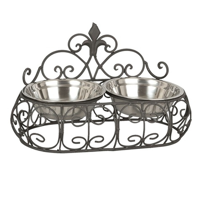 Кормушка для животных "Эрсела" 39x20x23 см / 2x500 мл Металл