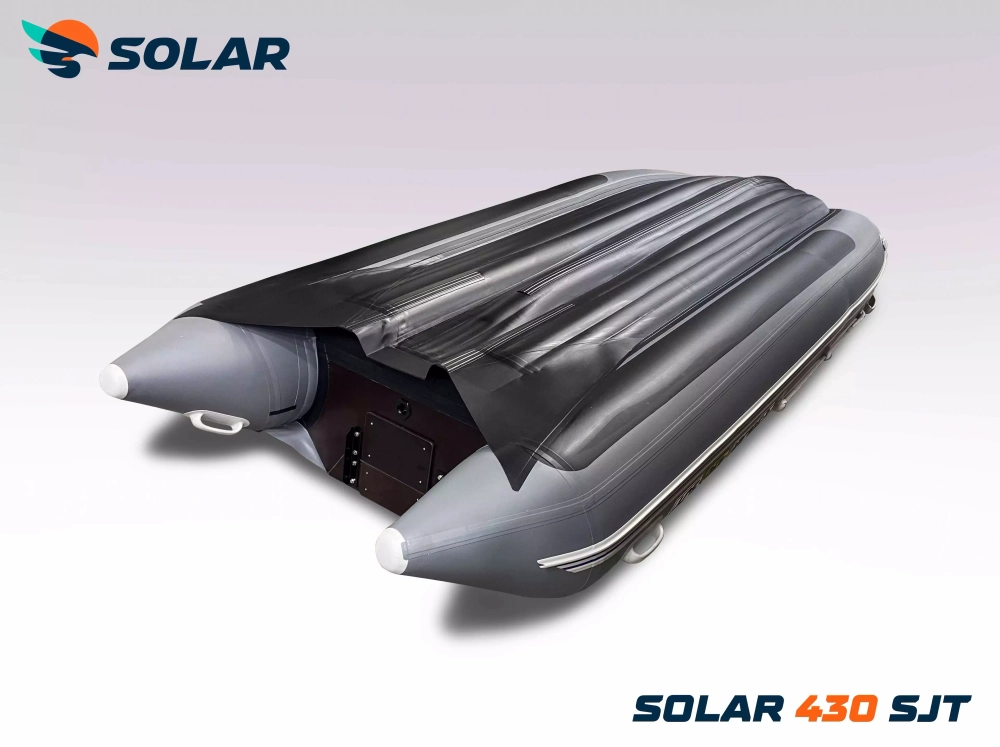 Лодка надувная моторная solar-430 super jet tunnel