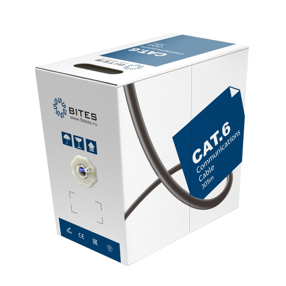 5bites Кабель FS6575-305A-BL витая пара FTP / SOLID / 6CAT / 23AWG / CCA / PVC / BLUE / 305M
