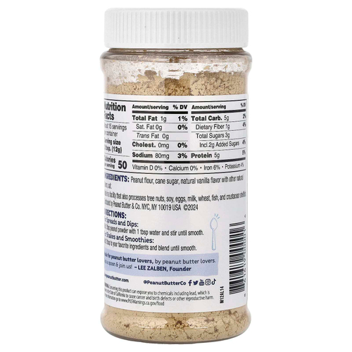 Peanut Butter & Co., арахисовый протеиновый порошок, ваниль, 184 г (6,5 унции)