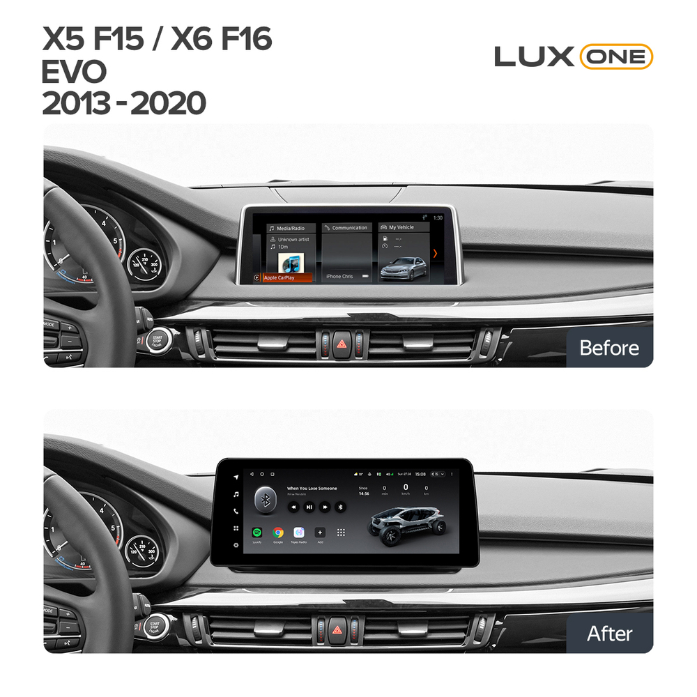 Магнитола BMW X5 F15 2017-2018 EVO - FarCar BMW2001 монитор 12.3" на Android 13, 8Гб+128Гб, CarPlay, 4G SIM-слот