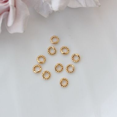 Протектор-кольцо 5 мм, позолота, набор 10 шт, КТ031