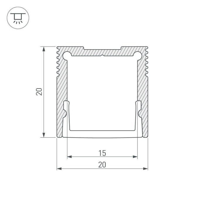 Профиль Arlight SL-SLIM20-H20-2000 ANOD 023722