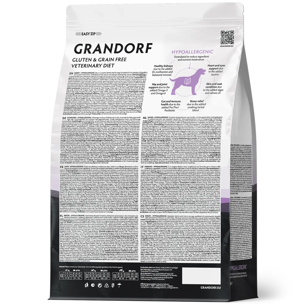 Grandorf HYPOALLERGENIC, Gluten & Grain Free, Veterinary Diet (Rabbit)
