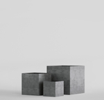 Кашпо, коллекция Concrete (Midnight), форма CUBE
