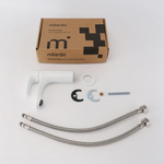 Смеситель для раковины 35к Milardo RORWT00M01 "Rora" литой, п/шпильку, БЕЛЫЙ матовый