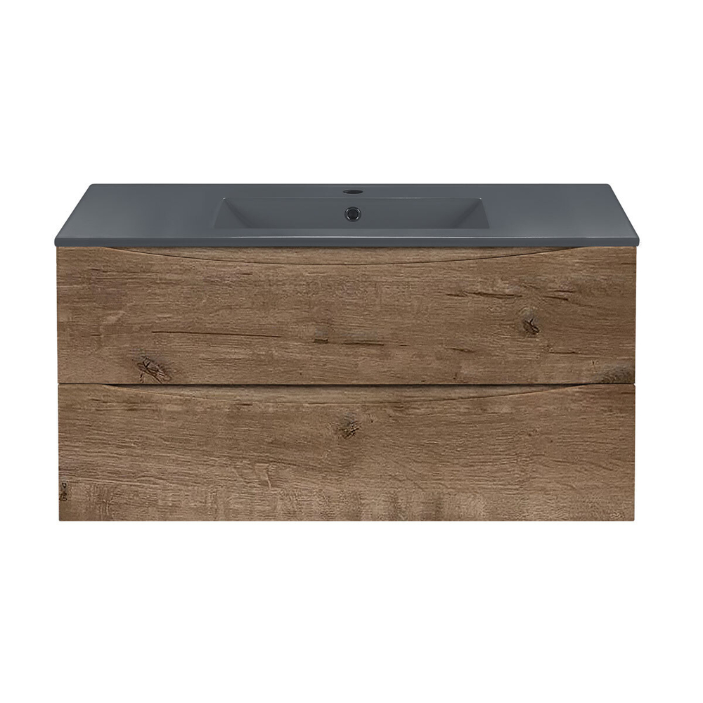 Тумба под раковину Vincea Mia 1000 подвесная, 2 выкатных ящика soft close, V.Oak