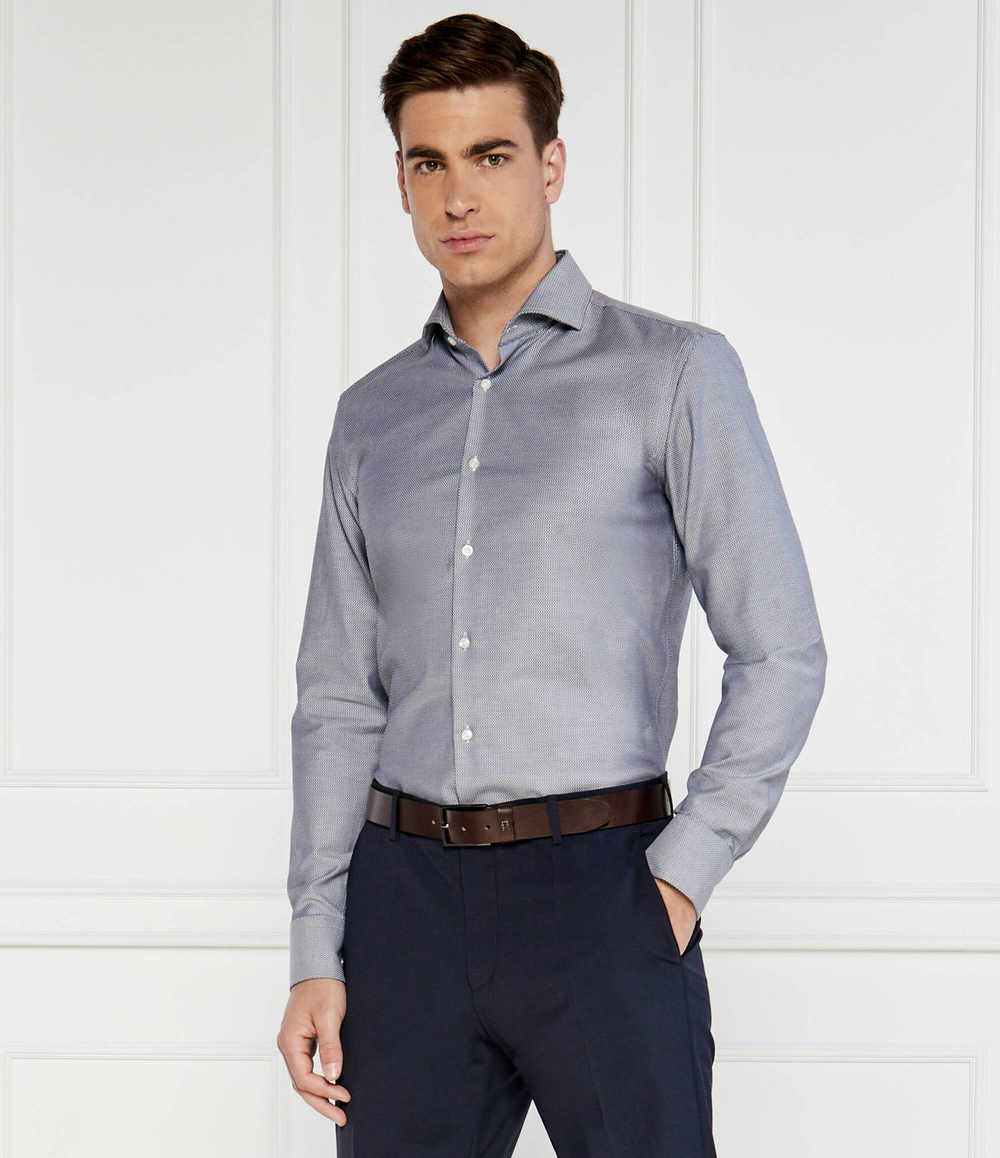 Рубашка H-HANK-SPREAD-C1-222 BOSS BLACK - голубой(50512820)