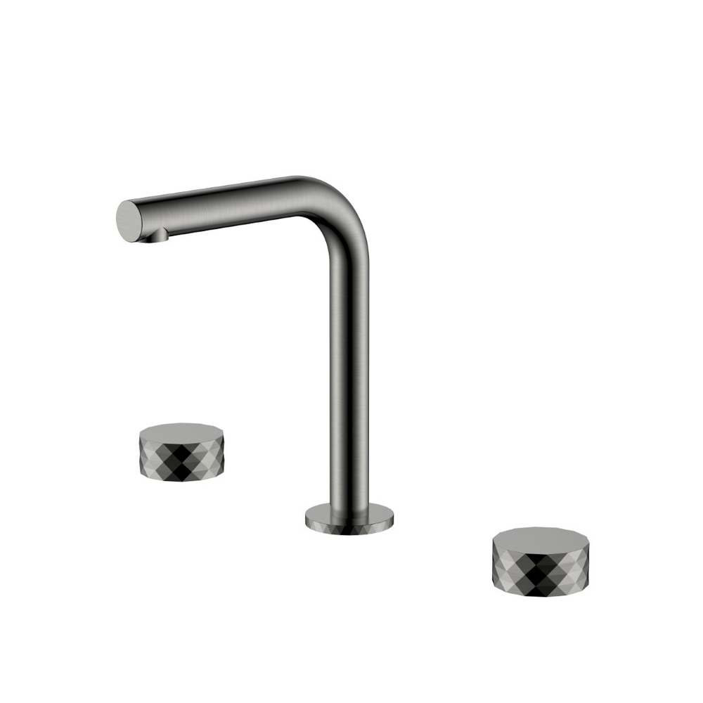 Смеситель на столешницу STICK DIAMOND на 3 отв. Gun Metal
