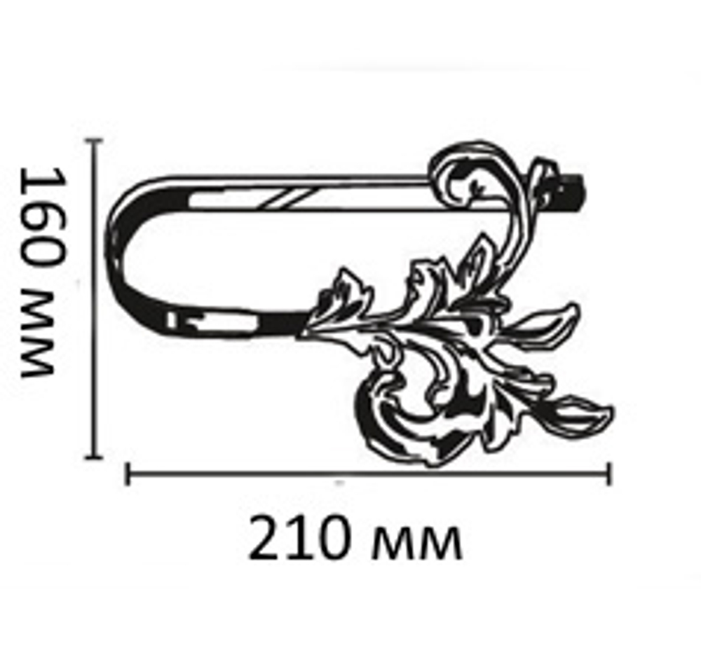 Держатель для штор Ампир Хойя двойной, цвет старая бронза