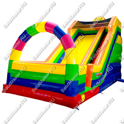 Детский надувной батут-горка "Без радуги никуда" 10*5*8м