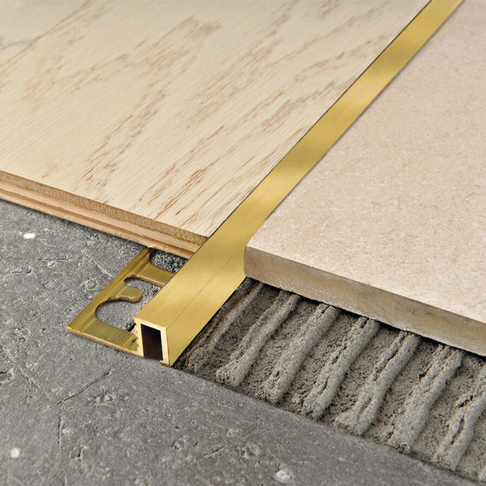 Латунный П-образный профиль ЛПО-П10х10 брашированный 2700 мм