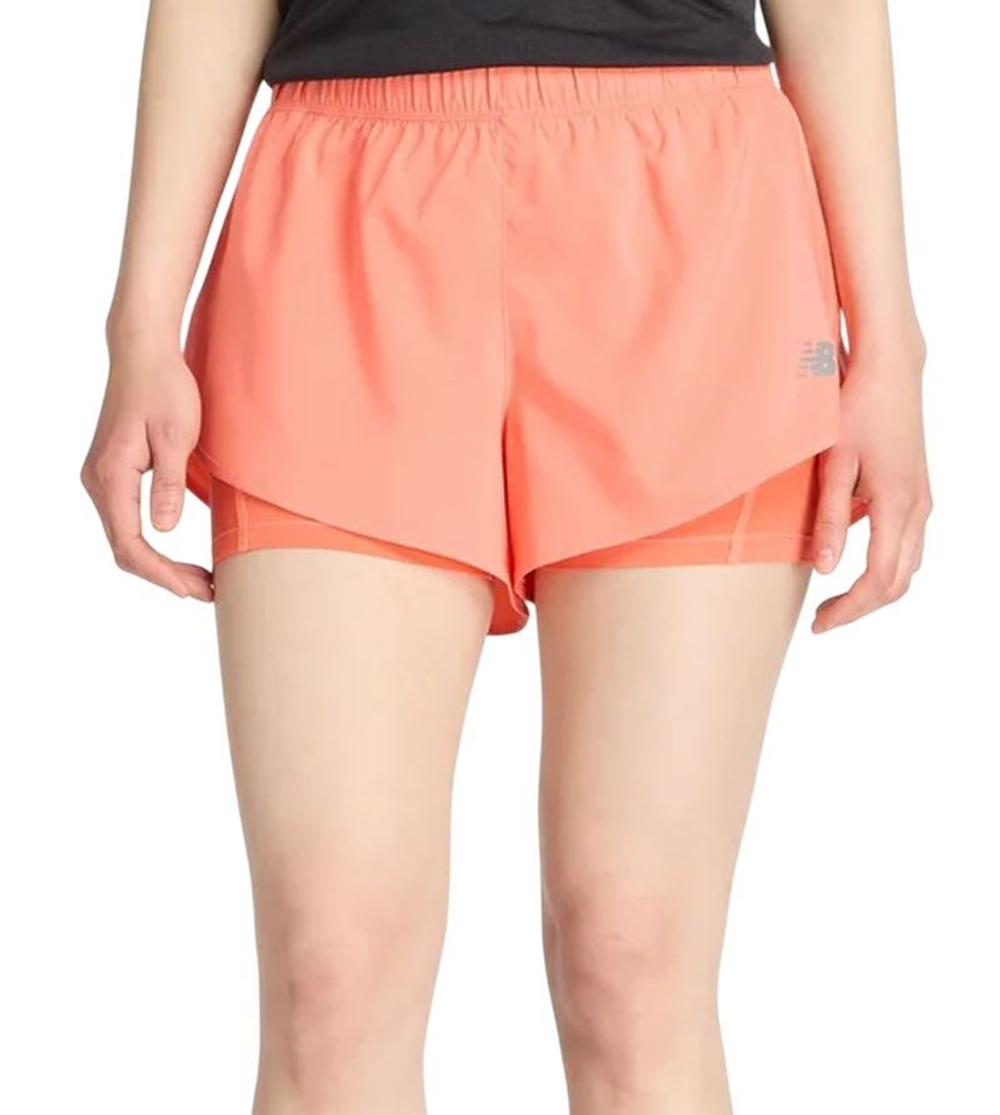 Женские Шорты теннисные New Balance Sport 2in1 Short 3" - orange