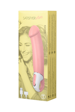 Нереалистичный вибратор Satisfyer Vibes Master, силикон, бежевый, 23,5 см.