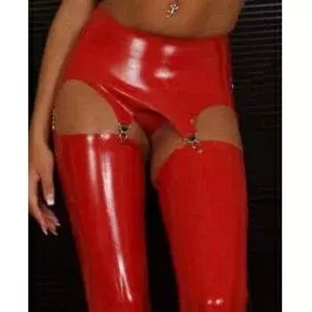 Пояс латексный для чулок "Latex" красный