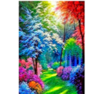 Алмазная мозаика Alingar, на подрамнике, с полным заполнением, (матов.), 30х40 см, 20 цветов, "Осенний лес"