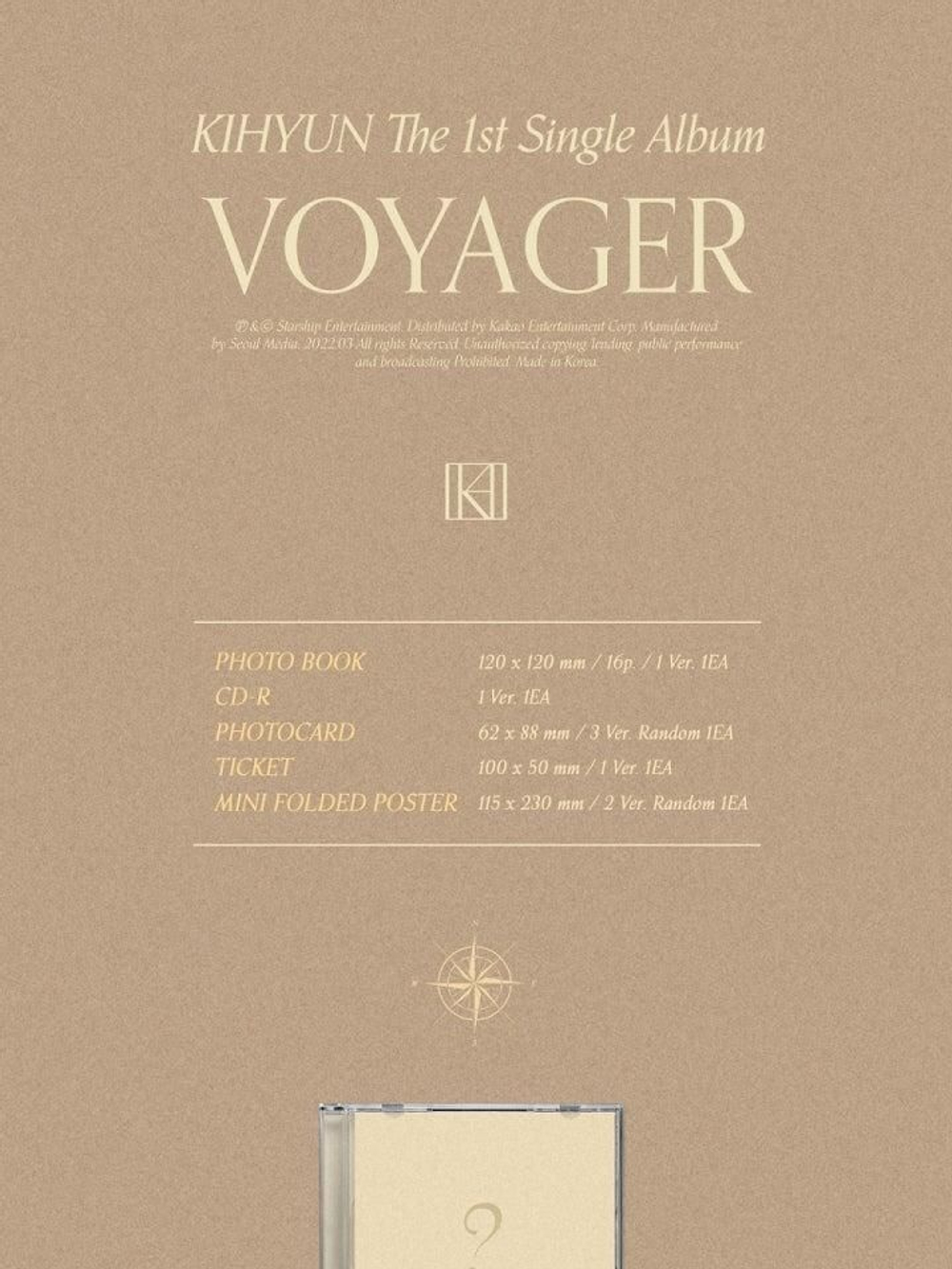 Альбом KIHYUN - VOYAGER 1st Single Album JEWEL CASE Version