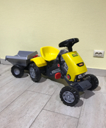 89342/Каталка-трактор с педалями "Turbo-2" (жёлтая) с полуприцепом 780х440х550/5