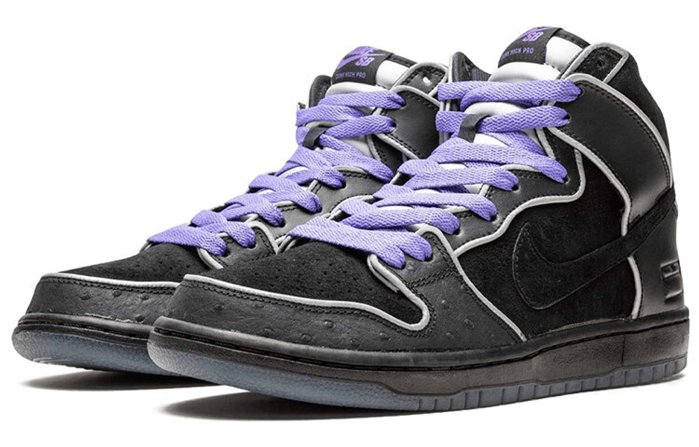 Nike dunk sb high black purple box on sale