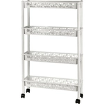 Этажерка Keeplex Light на колесиках четырехсекционная прямоугольная длинная 58х93,5 бел