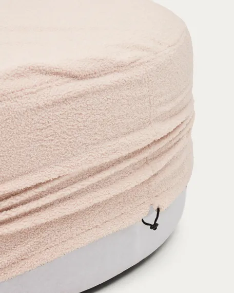 Kaeli Пуф для ног со съемным чехлом из розового букле Ø 120