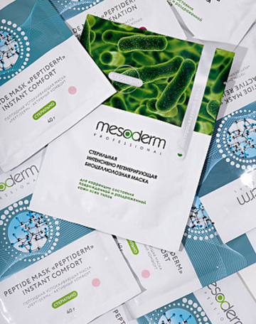 Регенерирующая биоцеллюлозная маска после процедур стерильная Mesoderm, 5 шт