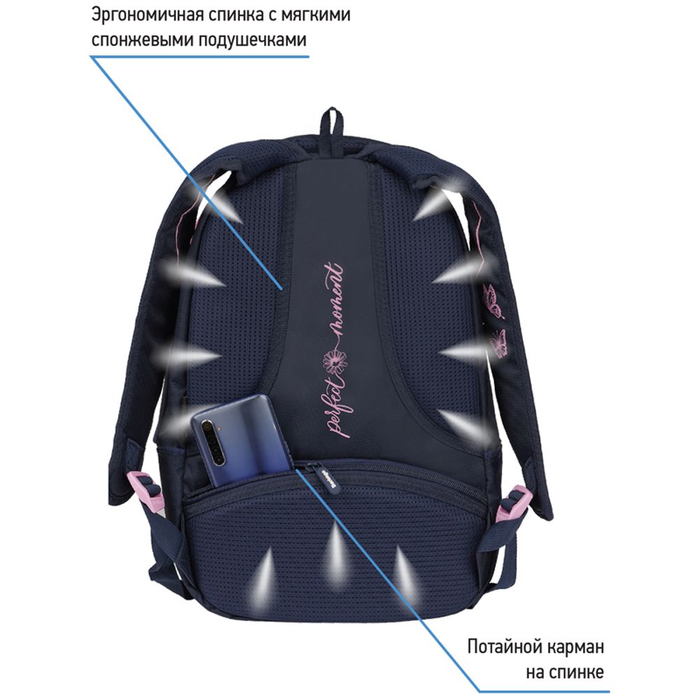 Рюкзак Berlingo inStyle Flower 41*27*20см, 680 гр., 3отд. 1карм, с эргономичной спинкой