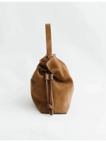 Сумка мешок через плечо средняя натуральная замша