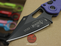 Нож Microtech Stitch Acid Purple + пружина - черный клинок, рукоять фиолетоый нейлон