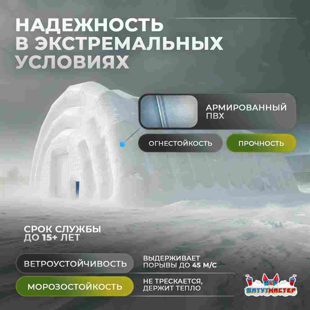 Ангар пневмокаркасный сельскохозяйственный «УрожайПлюс» 15×9×6 м — из ПВХ, быстровозводимый