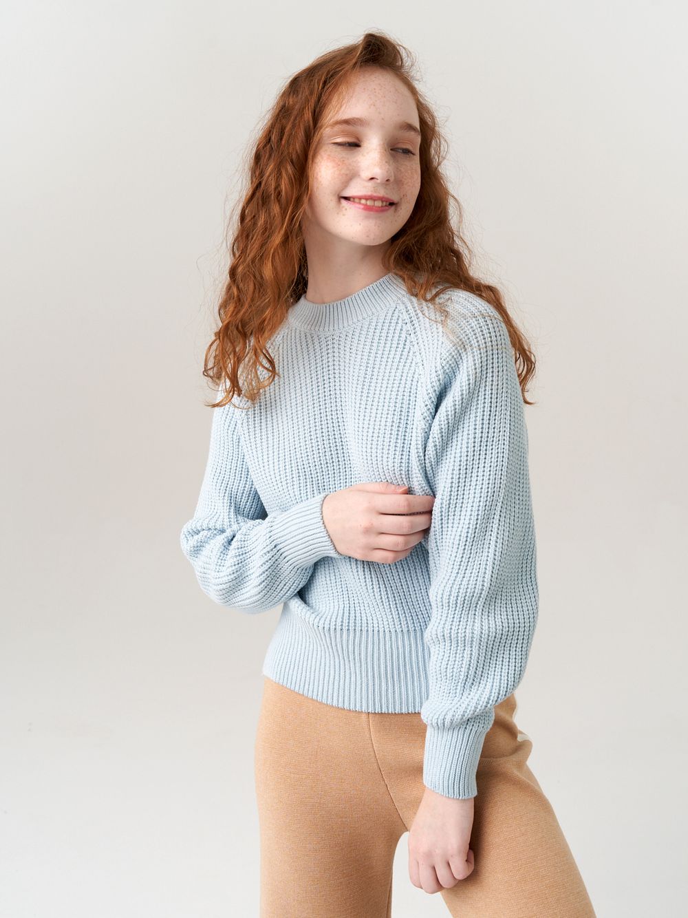 Джемпер для девочки AT1001 небесно-голубой
