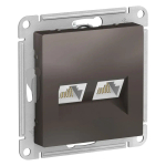 ATLASDESIGN РОЗЕТКА двойная компьютерная RJ45+RJ45 кат. 5e, механизм, МОККО