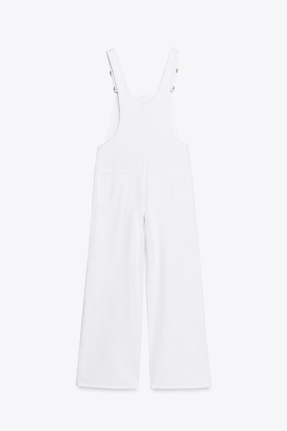 ZARA ДЖИНСОВЫЙ КОМБИНЕЗОН TRF, БЕЛЫЙ