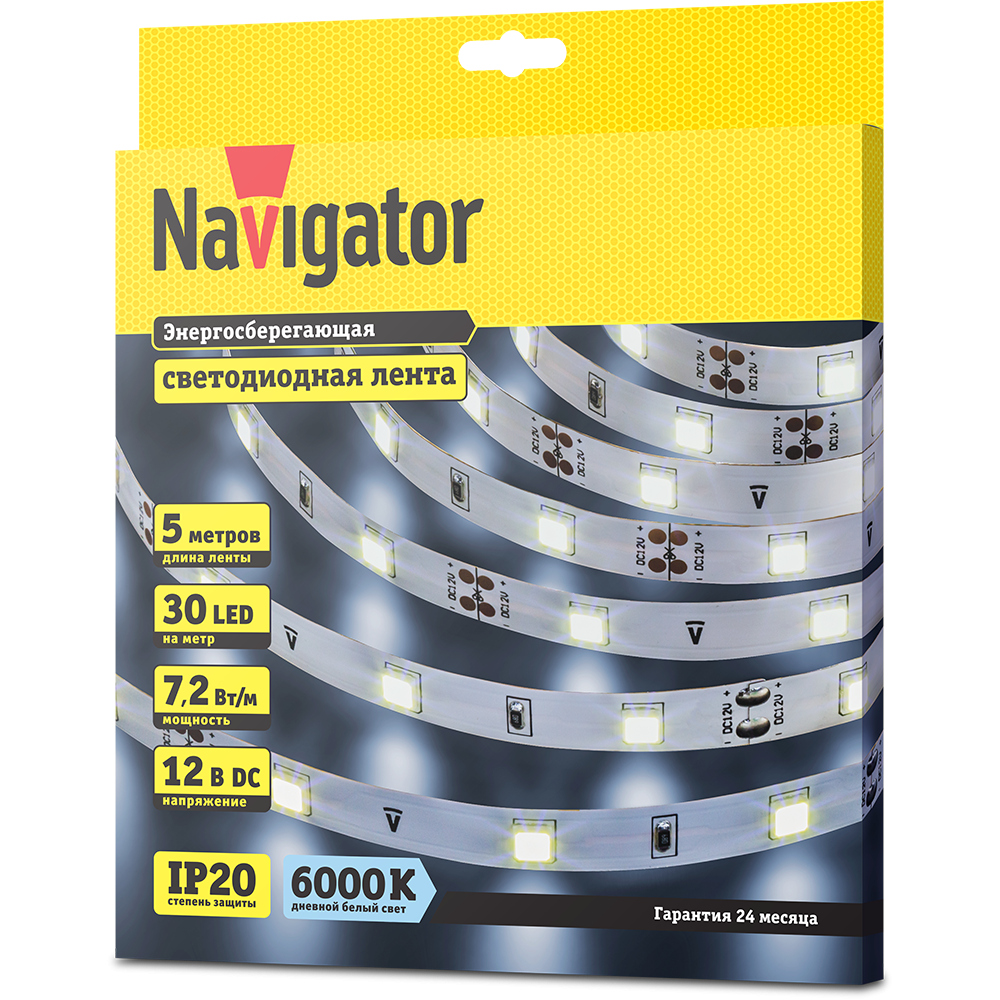 СД Лента Navigator 71 766 NLS-5050СW30-7.2-IP20-12V R5