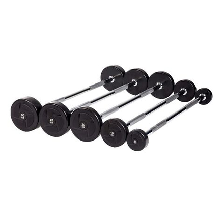 Набор прямых обрезиненных штанг (шаг 5 кг, 5 шт) PROFI-FIT 10-30 кг